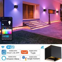 Smart Tuya WiFi RGB Einstellbare LED-Wandleuchte für Innen und Außen