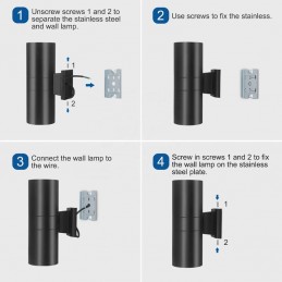 Aplique LED inteligente de pared Tuya con doble luz arriba y abajo para exteriores