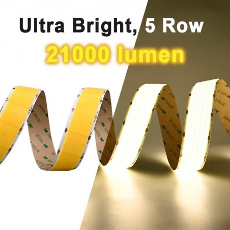 Ultra Bright 5 Row COB LED Strip 1600 LED/m 24V – 21000 Lumen