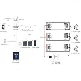 Pilote LED Tuya à courant constant CCT - Smart Zigbee 12 W à intensité variable