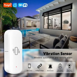 Sensor de vibración inteligente Tuya WiFi: alarma para puertas y ventanas