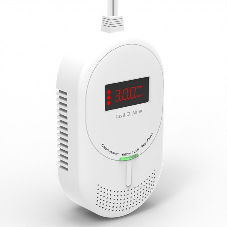 Détecteur combiné interconnecté de gaz et de monoxyde de carbone RF433