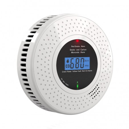 Rilevatore Combinato di Fumo e Monossido di Carbonio Interconnesso RF433 a Batteria