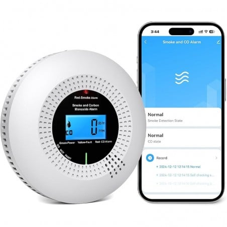 Tuya Smart Zigbee gecombineerde rook- en koolmonoxidemelder op batterijen