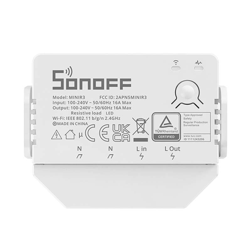 steenkool snap beginsel Sonoff Mini R3 Smart Switch zonder nulleider 16A