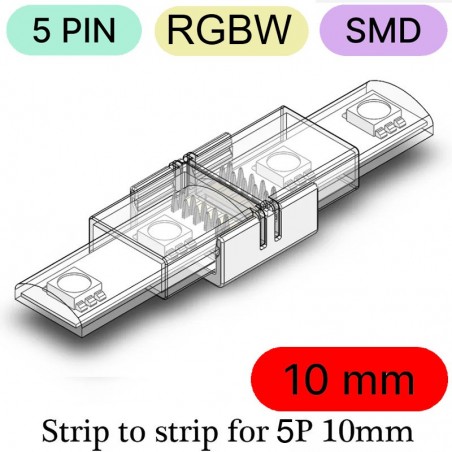 Connecteur rapide étanche pour bandes LED SMD RGBW 5 broches