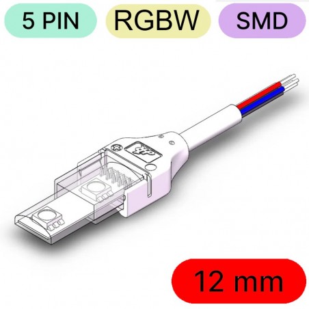 Connecteur Étanche pour LED RGBW SMD à 5 Broches de Bande à Alimentation