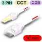 Connettore Impermeabile per LED CCT COB e SMD a 3 pin da Striscia ad Alimentazione