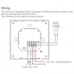 Panneau intelligent Beca Zigbee avec thermostat de chauffage électrique
