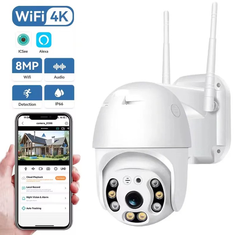 iCSee Outdoor Full Color High Speed WiFi Smart Gemotoriseerde Camera