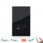 Tuya Smart WiFi Touch Switch Schwarz mit USB- und Typ-C-Anschluss Tuya Smart WiFi Touch Switch Schwarz mit USB- und Typ-C-Anschluss