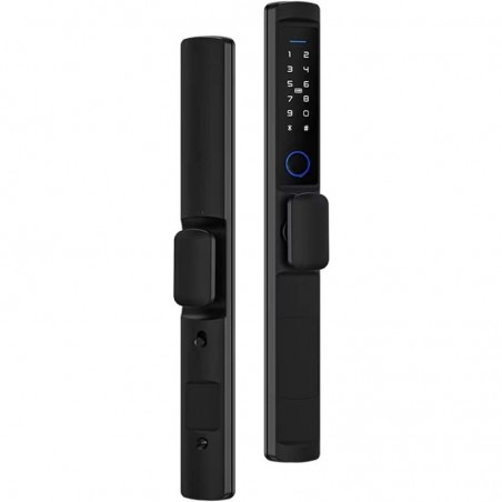 Cerradura inteligente WiFi Tuya Slim con manija compacta y huella dactilar