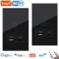 Interruttore Touch Smart WiFi Nero Tuya con USB e Type-C