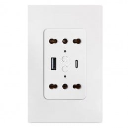 Tuya Smart WiFi Dual-Steckdose mit USB- und Typ-C-Anschlüssen