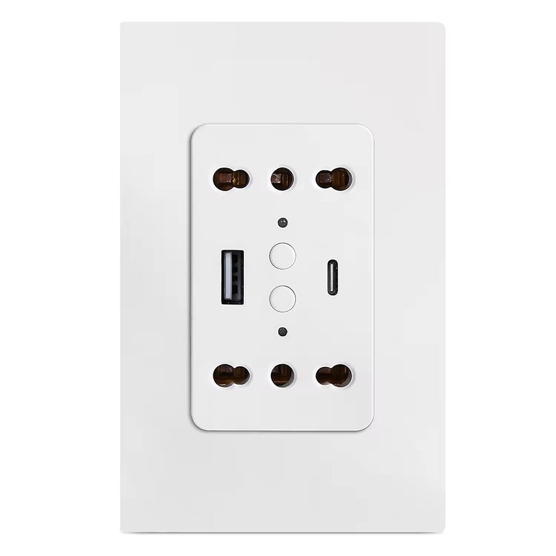 Enchufe de pared inteligente Tuya de 16 A con WiFi, USB y tipo C