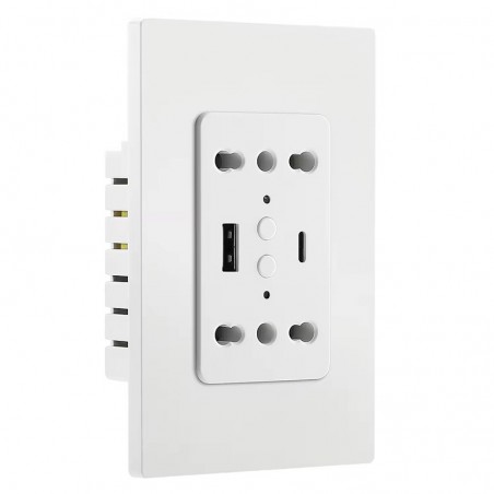 Enchufe de pared inteligente Tuya de 16 A con WiFi, USB y tipo C