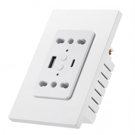 Enchufe de pared inteligente Tuya de 16 A con WiFi, USB y tipo C