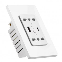 Tuya 16A Smart WiFi Unterputzsteckdose mit USB und Typ-C