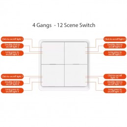 Interruptor de control de escena inalámbrico Tuya Zigbee de 1 a 4 botones