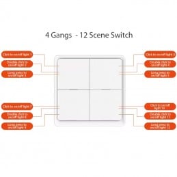 Interruttore Controllo Scene Wireless Tuya Zigbee da 1 a 4 Pulsanti