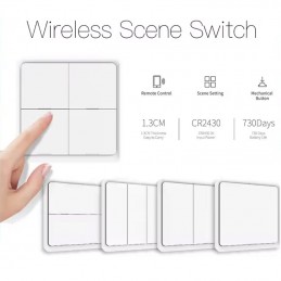 Interruptor de control de escena inalámbrico Tuya Zigbee de 1 a 4 botones