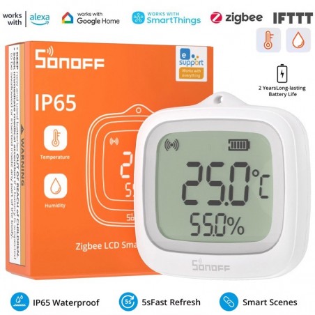 Sonoff SNZB-02WD Zigbee Temperatuur-vochtigheidssensor met LCD