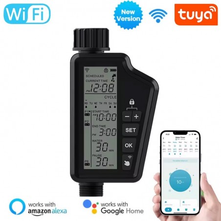 Tuya Smart WiFi Irrigation Timer with Display and Voice Control