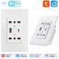 Tuya Smart WiFi Dual-Steckdose mit USB- und Typ-C-Anschlüssen Tuya Smart WiFi Dual-Steckdose mit USB- und Typ-C-Anschlüssen