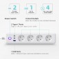 Multiprise WiFi intelligente Tuya avec USB et 2 Type-C