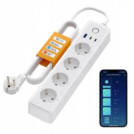 Tuya Ciabatta Multipresa Smart WiFi con USB e 2 Type-C
