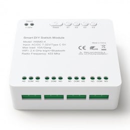 Tuya WiFi-relaismodule 4-kanaals schoon contact 10A | Alexa RF433