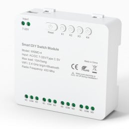 Tuya WiFi-relaismodule 4-kanaals schoon contact 10A | Alexa RF433