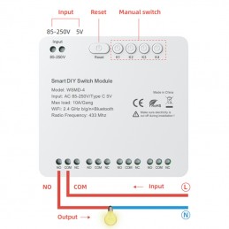 Tuya WiFi Relay Module 4 Channel Clean Contact 10A | Alexa RF433