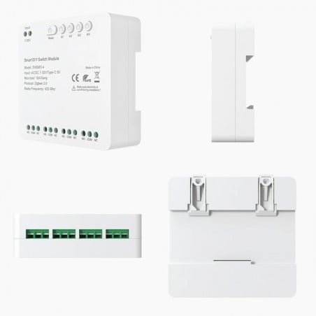 Zigbee Relay Module Tuya 4 Channel 10A Clean Contact | RF433 Alexa
