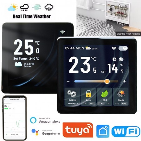 Termostato de color Beca Smart WiFi para calefacción eléctrica