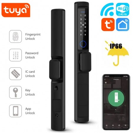 Tuya Smart WiFi vingerafdrukslot met knop – IP65 vandaalbestendig
