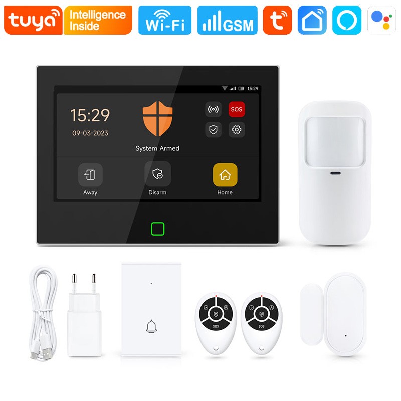 Sistema Allarme Smart Tuya WiFi SIM 4G Con Display 7 Touch Sistema Allarme Smart Tuya WiFi SIM 4G Con Display 7 Touch