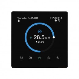 Tuya Smart WiFi Thermostat für 2- oder 4-Rohr-Gebläsekonvektoren mit EIN/AUS-Ventilen und 3 Lüftergeschwindigkeiten