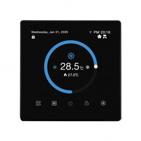 Tuya Termostato Smart WiFi per Fan Coil 2 o 4 Tubi con Valvole ON/OFF e 3 Velocità Ventola