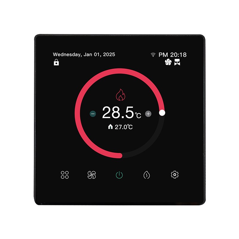 Thermostat intelligent Tuya Zigbee pour ventilo-convecteur 2 tuyaux, contrôle du ventilateur 0-10 V et vanne 0-10 V Thermostat intelligent Tuya Zigbee pour ventilo-convecteur 2 tuyaux, contrôle du ventilateur 0-10 V et vanne 0-10 V