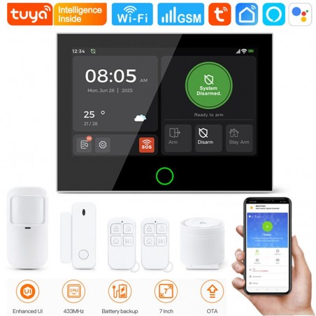 Système d'Alarme Intelligent Professionnel Tuya WiFi et 4G GSM