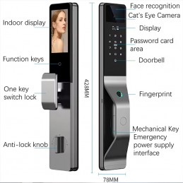 Elegant Smart Tuya WiFi-slot met 3D-gezichtsherkenning