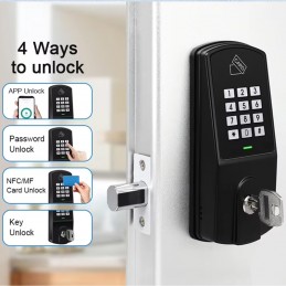 Cerradura de cerrojo inteligente Tuya con Bluetooth, teclado y NFC