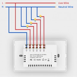 Interruptor inteligente Tuya WiFi con iluminación LED: táctil, aplicación y Alexa