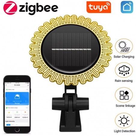 Tuya Zigbee Regen- und Lichtsensor mit Solarpanel | Smart Home