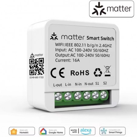 Tuya Mini Slimme Schakelaar Matter WiFi 16A
