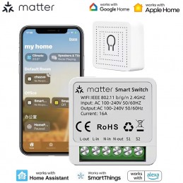 Tuya Matter 16A Smart WiFi Switch – Alexa, Google, Apple HomeKit
