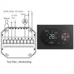 Termostato Smart WiFi Serie 9000 Fan Coil - Ventole 0-10V e Valvole