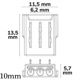 Connecteur Rapide pour Ruban LED SMD CCT 3 Broches vers Câble