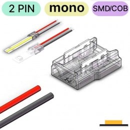 Connecteur rapide LED COB/SMD à 2 broches – Bande de câble sans soudure